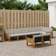 Set vanjskih sofa 8 kom. Prirodna i svjetlosiva