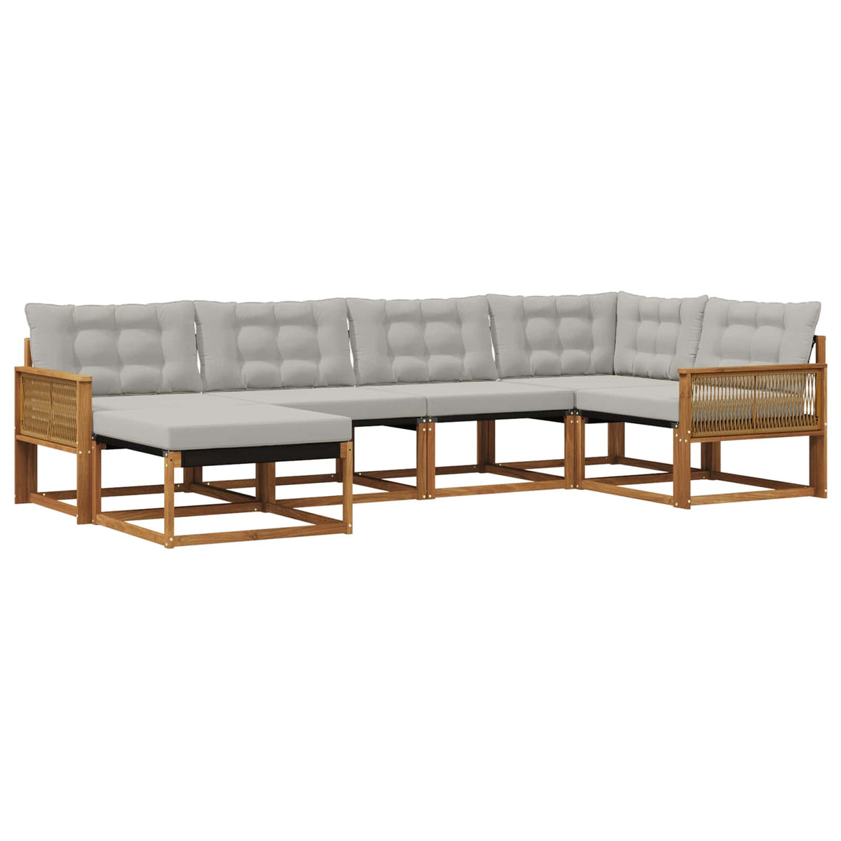 Set vanjskih sofa 6 kom. Prirodna i svjetlosiva