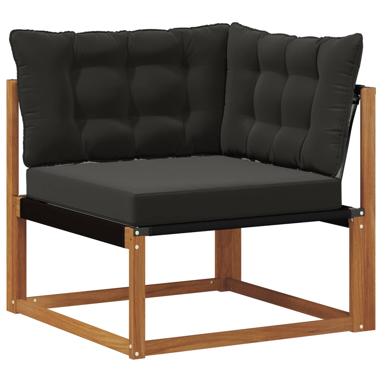 Set vanjskih sofa 7 pcs Prirodna i crna Čvrsto drvo akacije