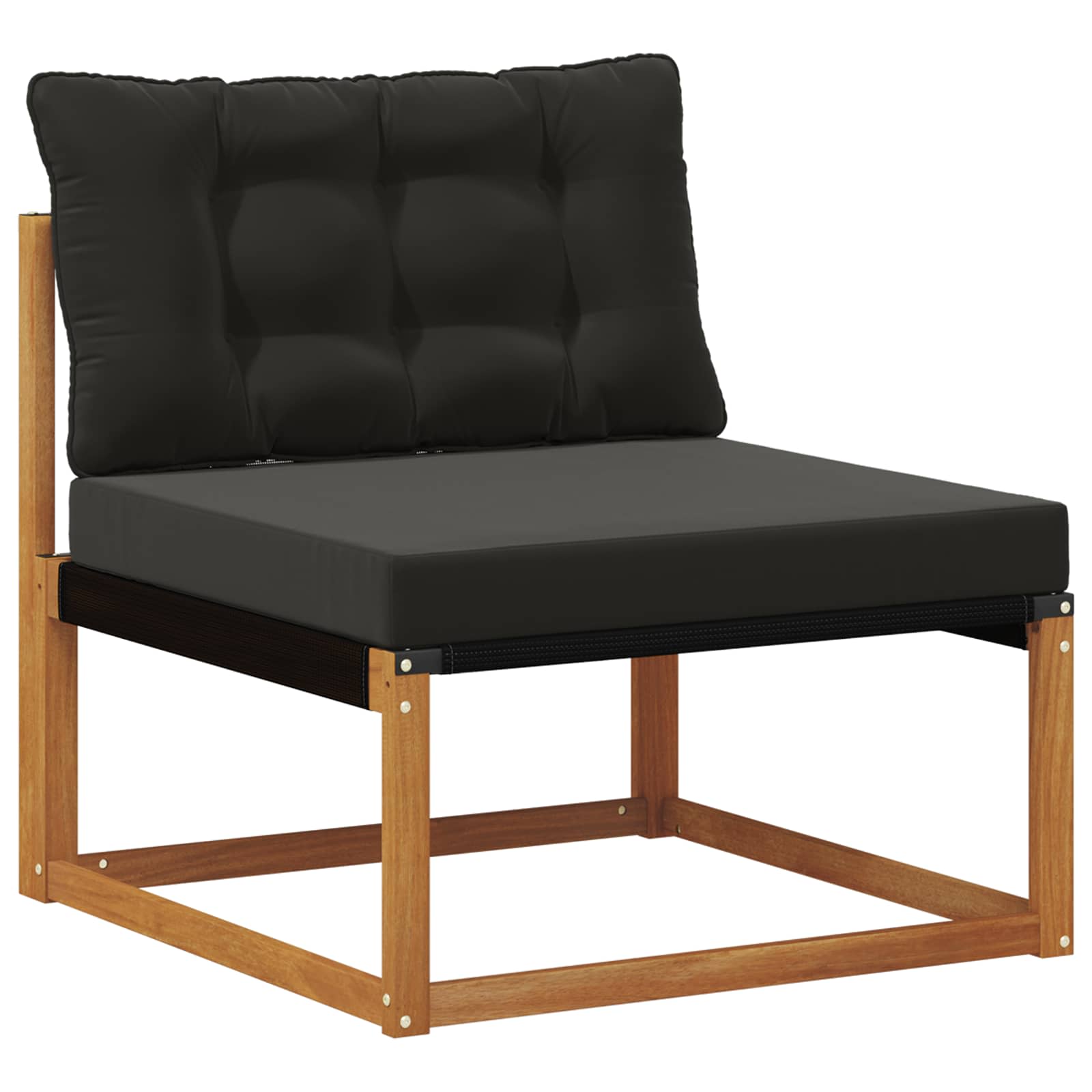 Set vanjskih sofa 7 pcs Prirodna i crna Čvrsto drvo akacije