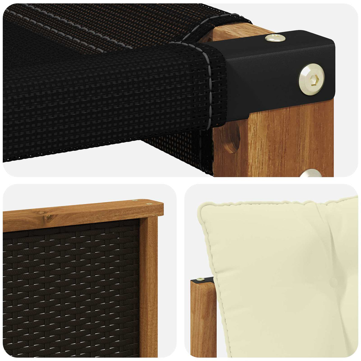 Set vanjskih sofa 7 kom. Prirodna i krem Čvrsto drvo akacije