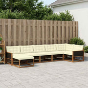 Set vanjskih sofa 7 kom. Prirodna i krem Čvrsto drvo akacije