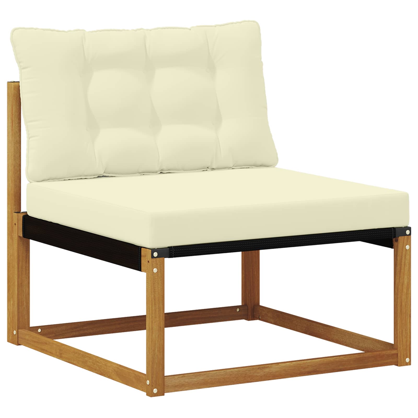 Set vanjskih sofa 7 kom. Prirodna i krem Čvrsto drvo akacije