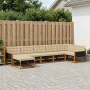 Set vanjskih sofa 7 kom. Prirodna i bež Čvrsto drvo akacije