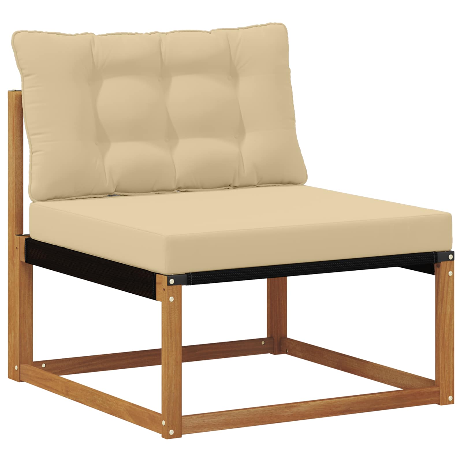 Set vanjskih sofa 7 kom. Prirodna i bež Čvrsto drvo akacije