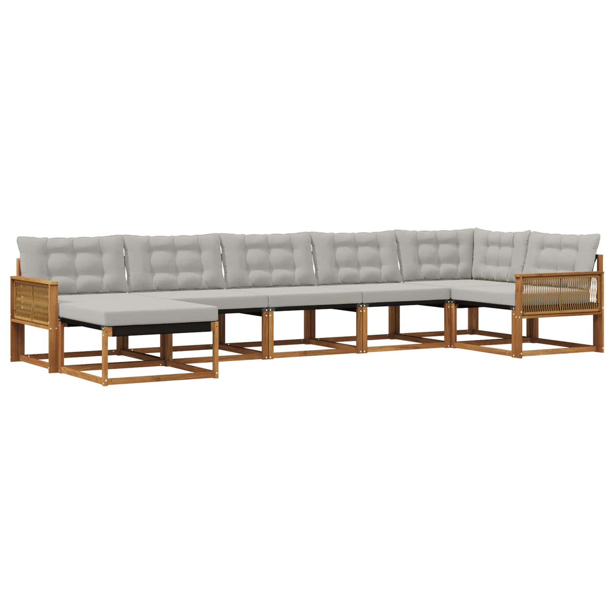 Set vanjskih sofa 7 kom. Prirodna i svjetlosiva