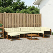 Set vanjskih sofa 8 kom. Prirodna i krem Poliester