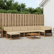 Set vanjskih sofa 8 kom. Prirodna i bež Poliester