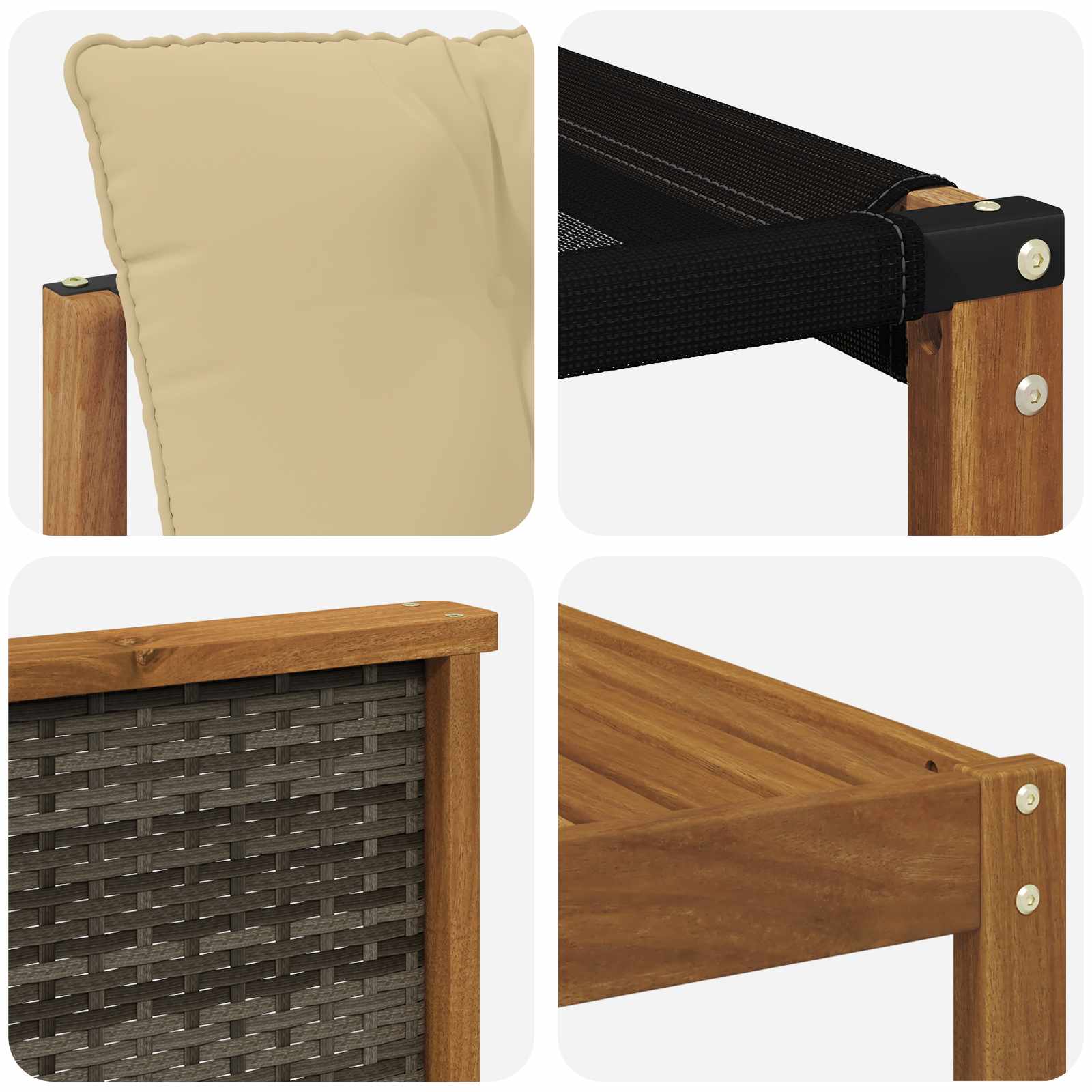 Set vanjskih sofa 8 pcs Prirodna i bež Čvrsto drvo akacije