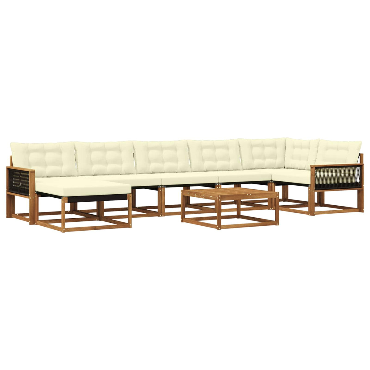 Set vanjskih sofa 8 kom. Prirodna i krem Poliester