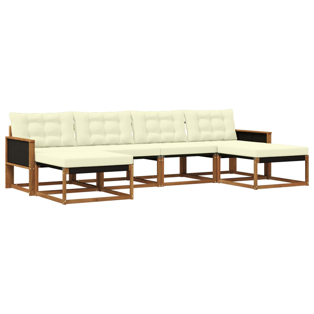 Set vanjskih sofa 6 kom. Prirodna i krem