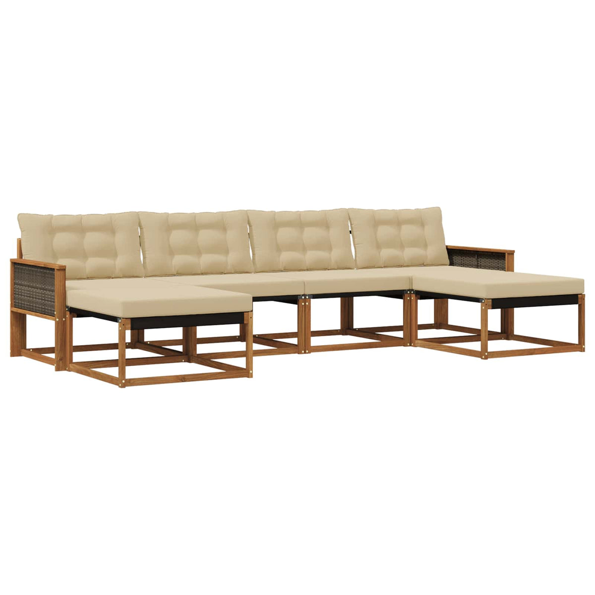 Set vanjskih sofa 6 kom. Prirodna i bež