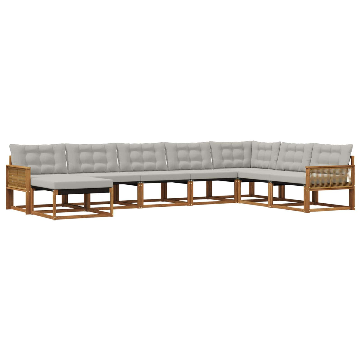 Set vanjskih sofa 8 kom. Prirodna i svjetlosiva