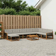 Set vanjskih sofa 9 pcs Prirodna i svjetlosiva