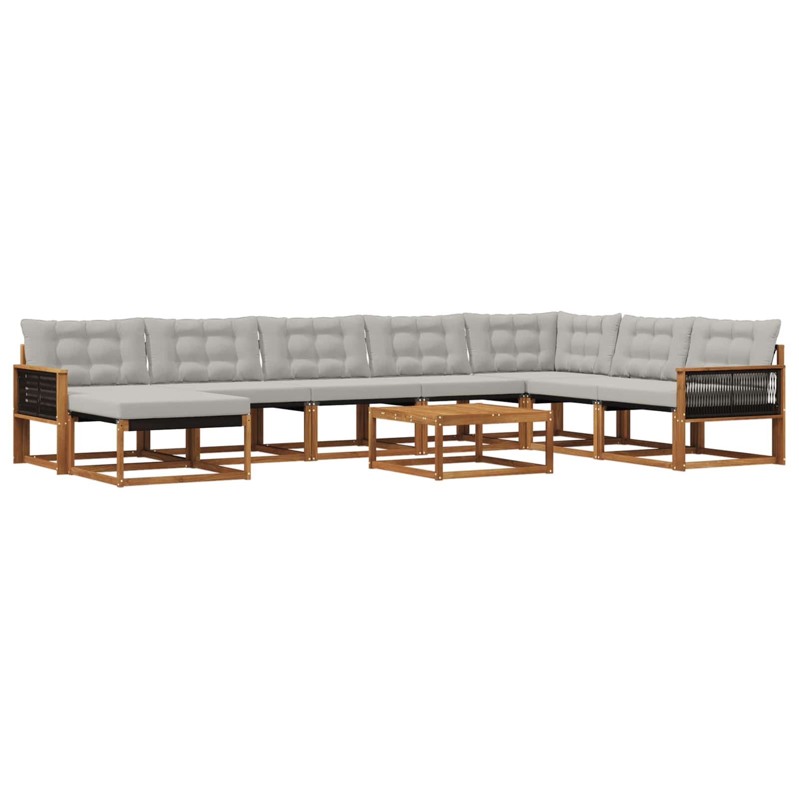 Set vanjskih sofa 9 pcs Prirodna i svjetlosiva