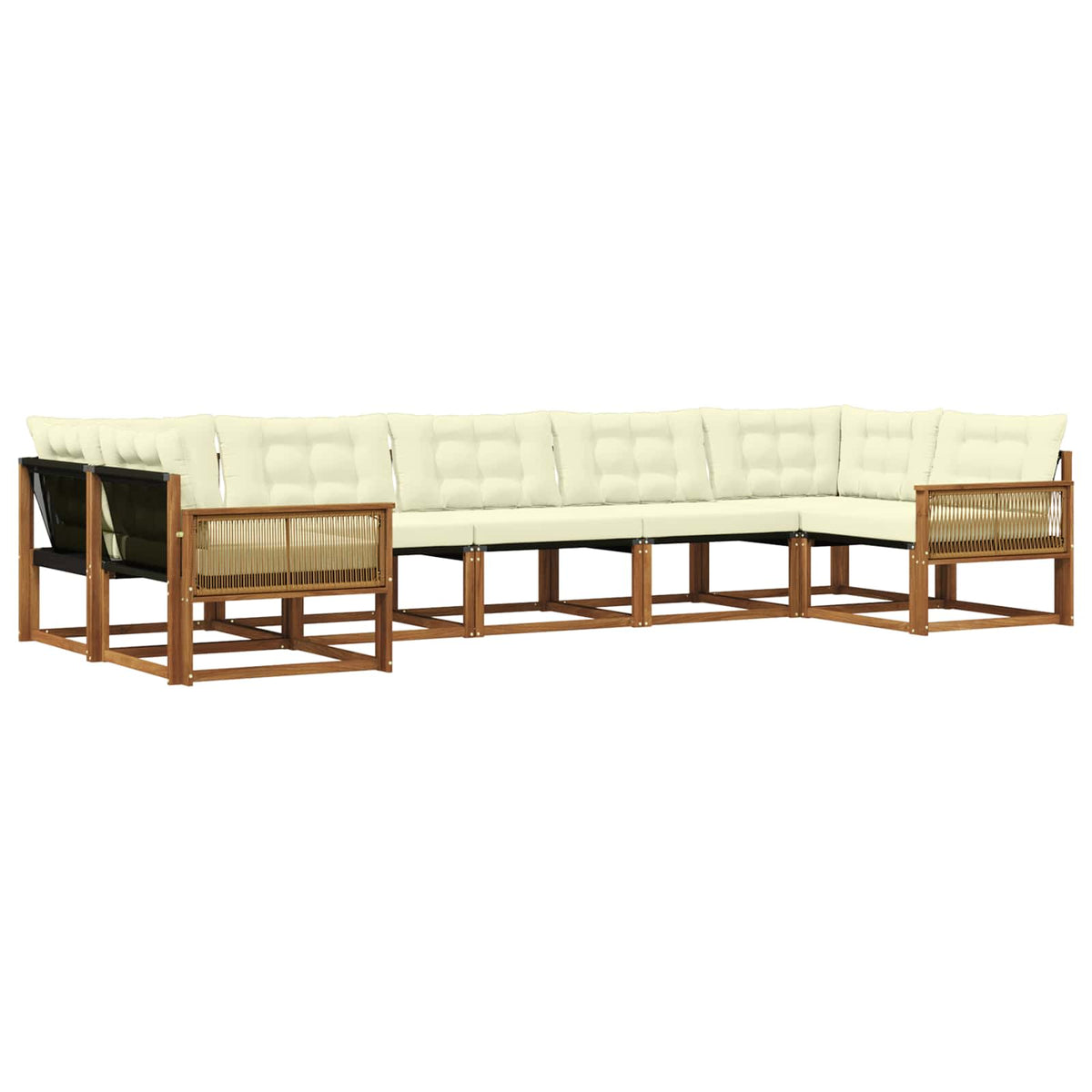 Set vanjskih sofa 7 kom. Prirodna i krem