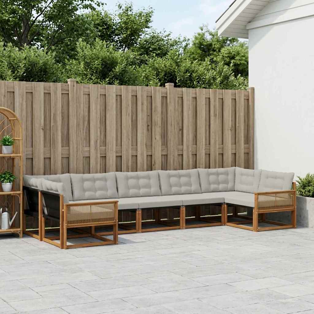Set vanjskih sofa 7 kom. Prirodna i svjetlosiva