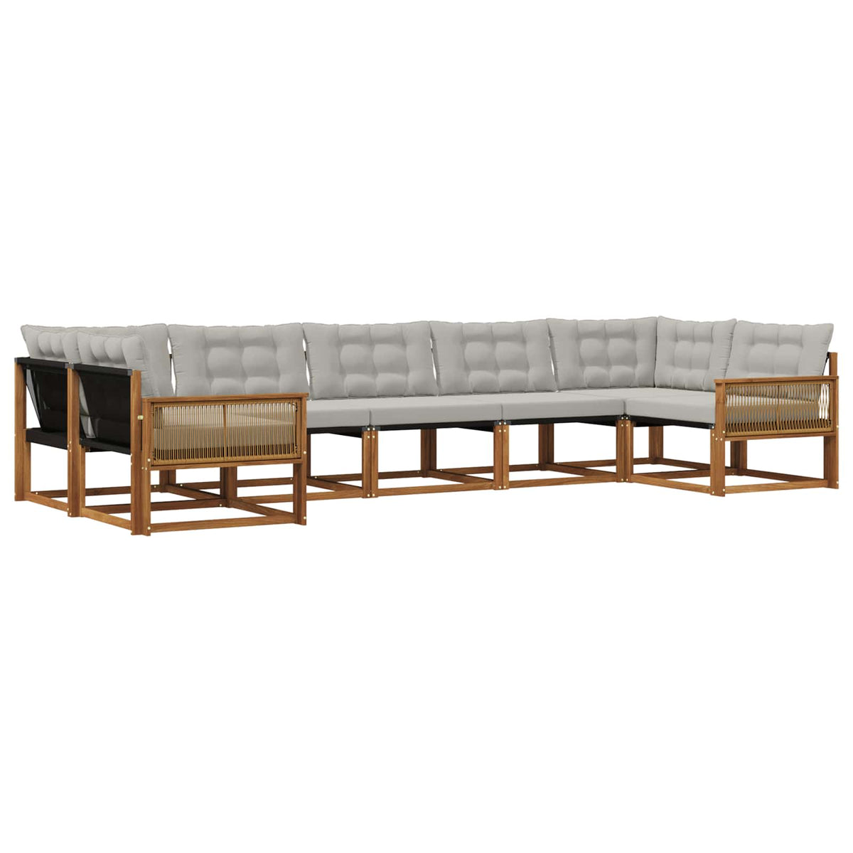 Set vanjskih sofa 7 kom. Prirodna i svjetlosiva