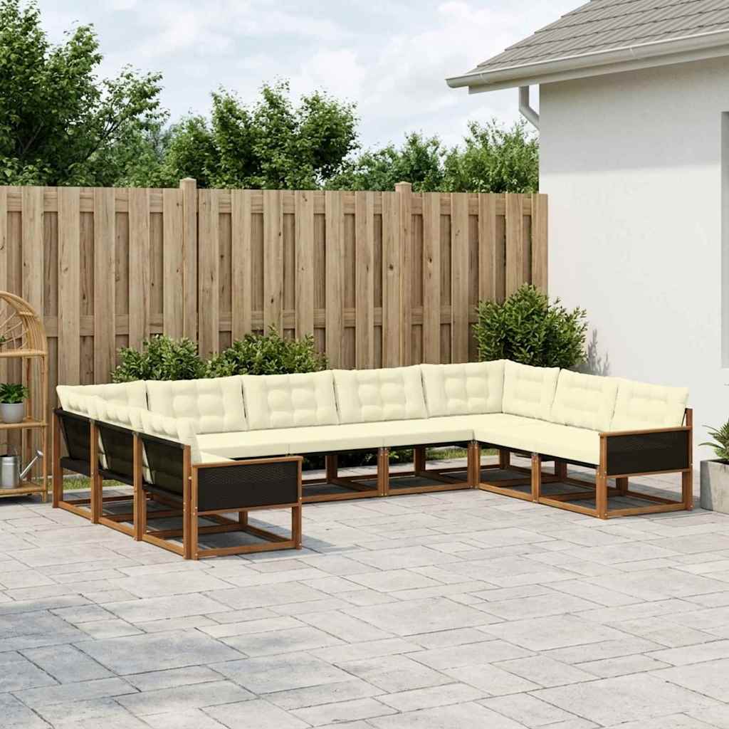Set vanjskih sofa 9 kom. Prirodna i krem