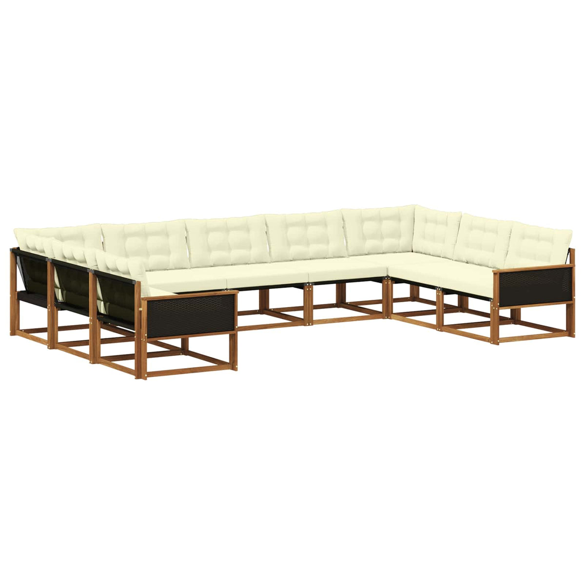 Set vanjskih sofa 9 kom. Prirodna i krem