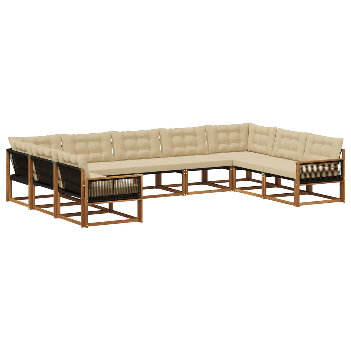 Set vanjskih sofa 9 kom. Prirodna i bež