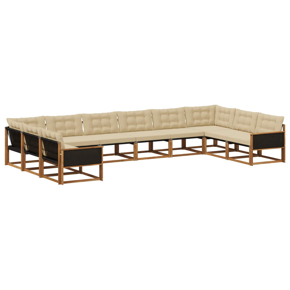Set vanjskih sofa 10 kom. Prirodna i bež