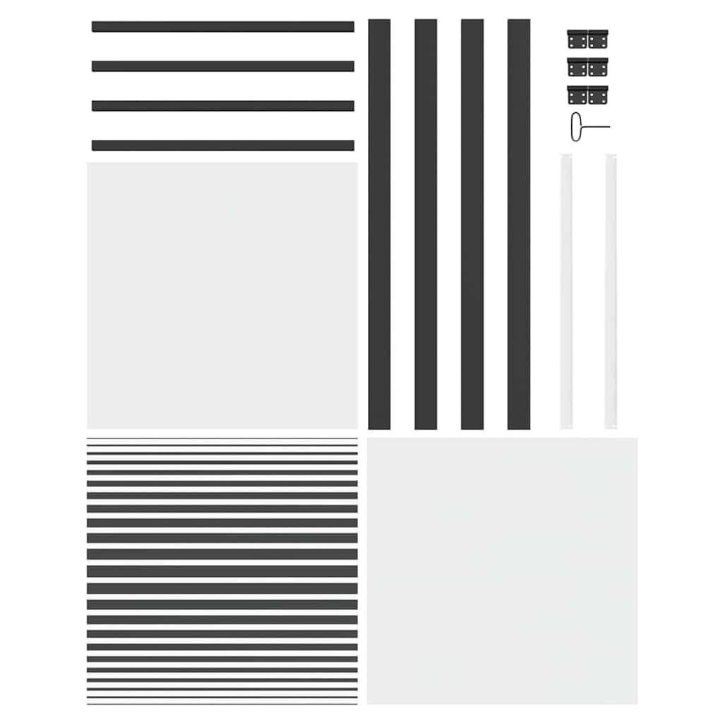 Staklena vrata Prugasti Crna 76 x 3,5 x 201,5 cm Aluminij