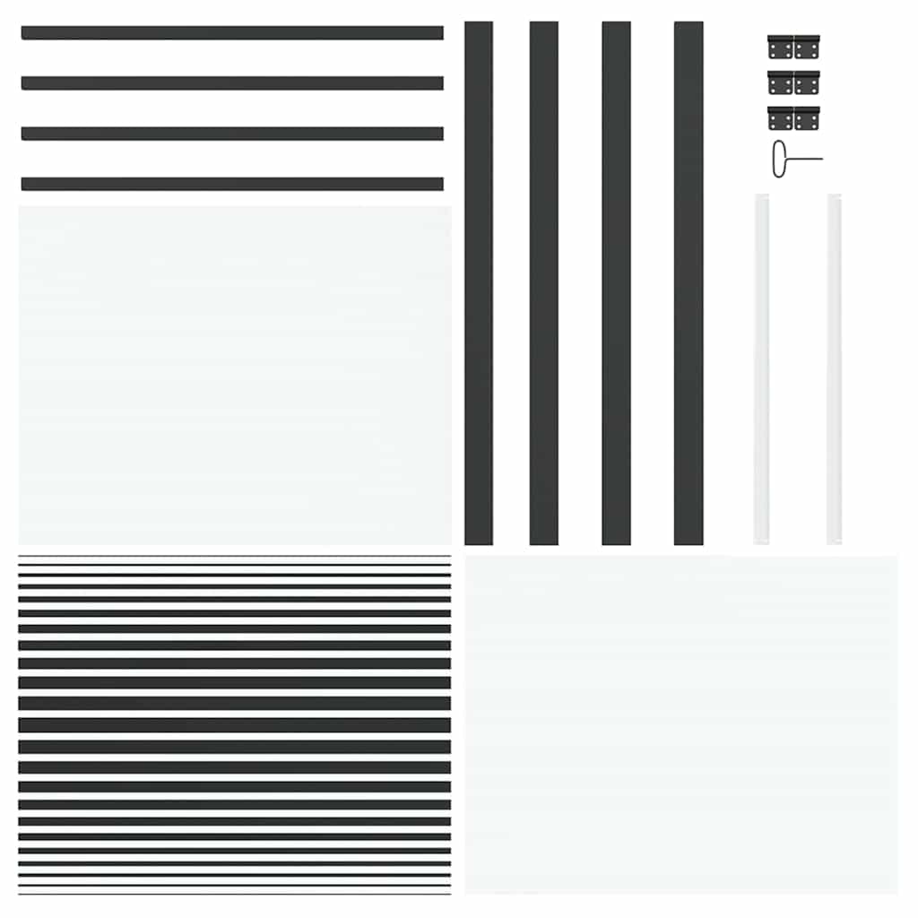Staklena vrata Prugasti Crna 93 x 3,5 x 201,5 cm Aluminij