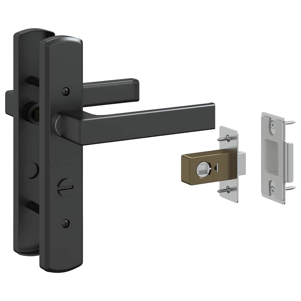 Staklena vrata Prugasti Crna 93 x 3,5 x 201,5 cm Aluminij