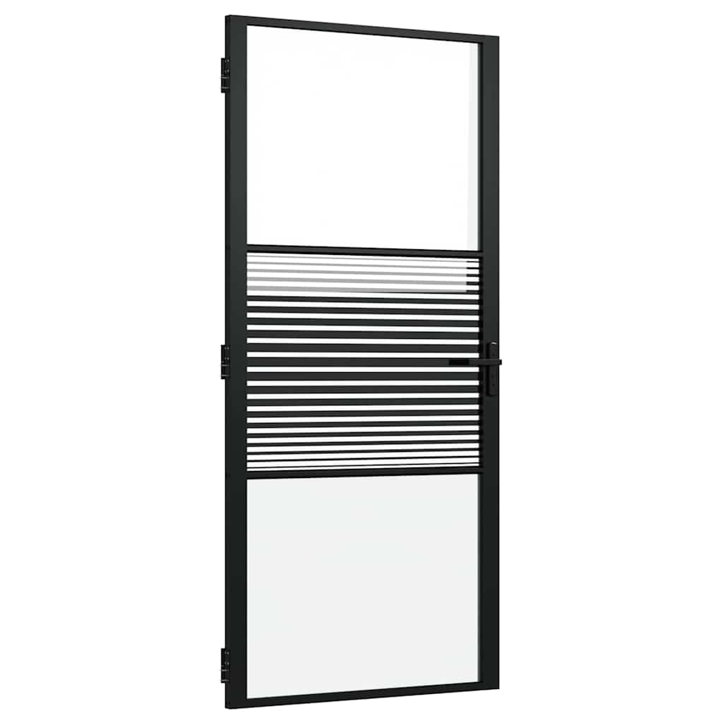 Staklena vrata Prugasti Crna 93 x 3,5 x 201,5 cm Aluminij