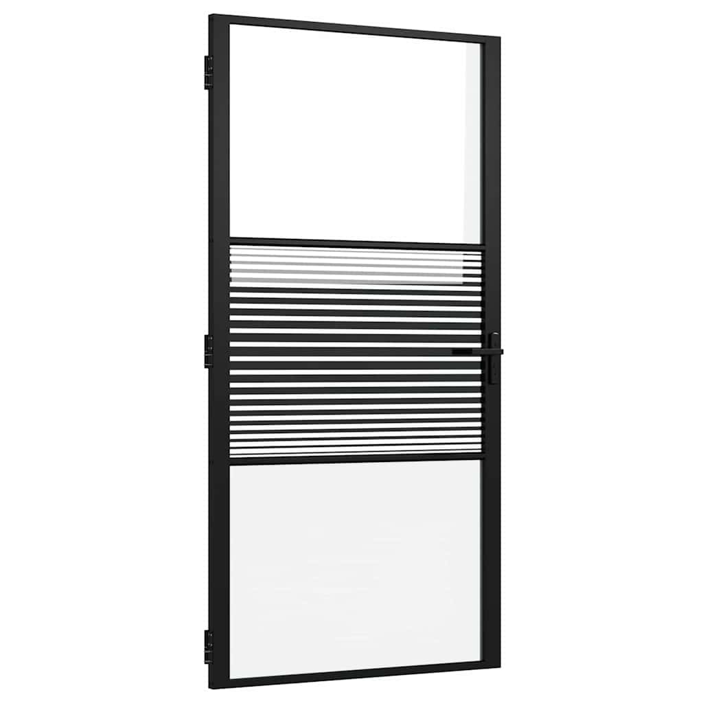 Staklena vrata Prugasti Crna 102,5 x 3,5 x 201,5 cm Aluminij