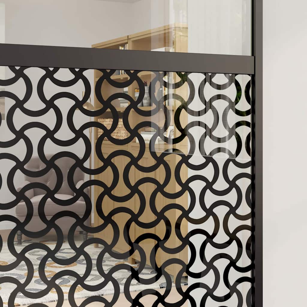 Staklena vrata Rezbarija Crna 90 x 2 x 205 cm Aluminij