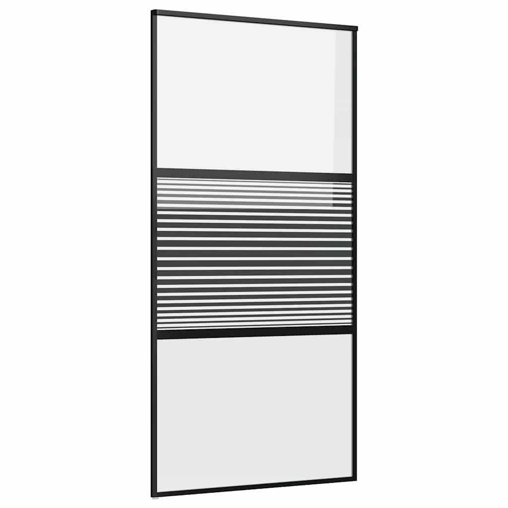 Staklena vrata Prugasti Crna 102,5 x 2 x 205 cm Aluminij