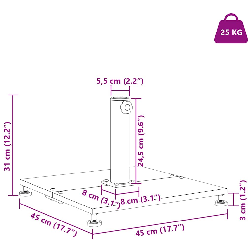 Baza za suncobran Crna 45 x 45 x 31 cm