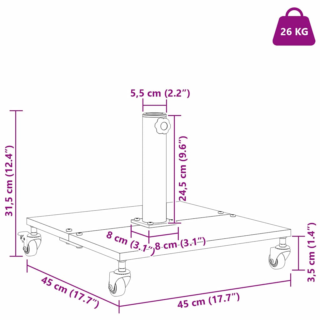 Baza za suncobran Tamno siva 45 x 45 x 31,5 cm