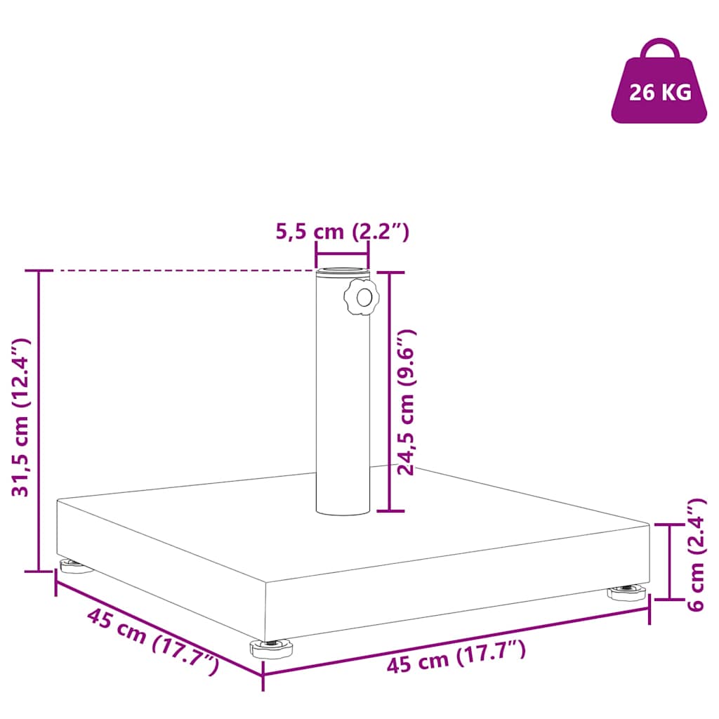 Baza za suncobran Tamno siva 45 x 45 x 31,5 cm