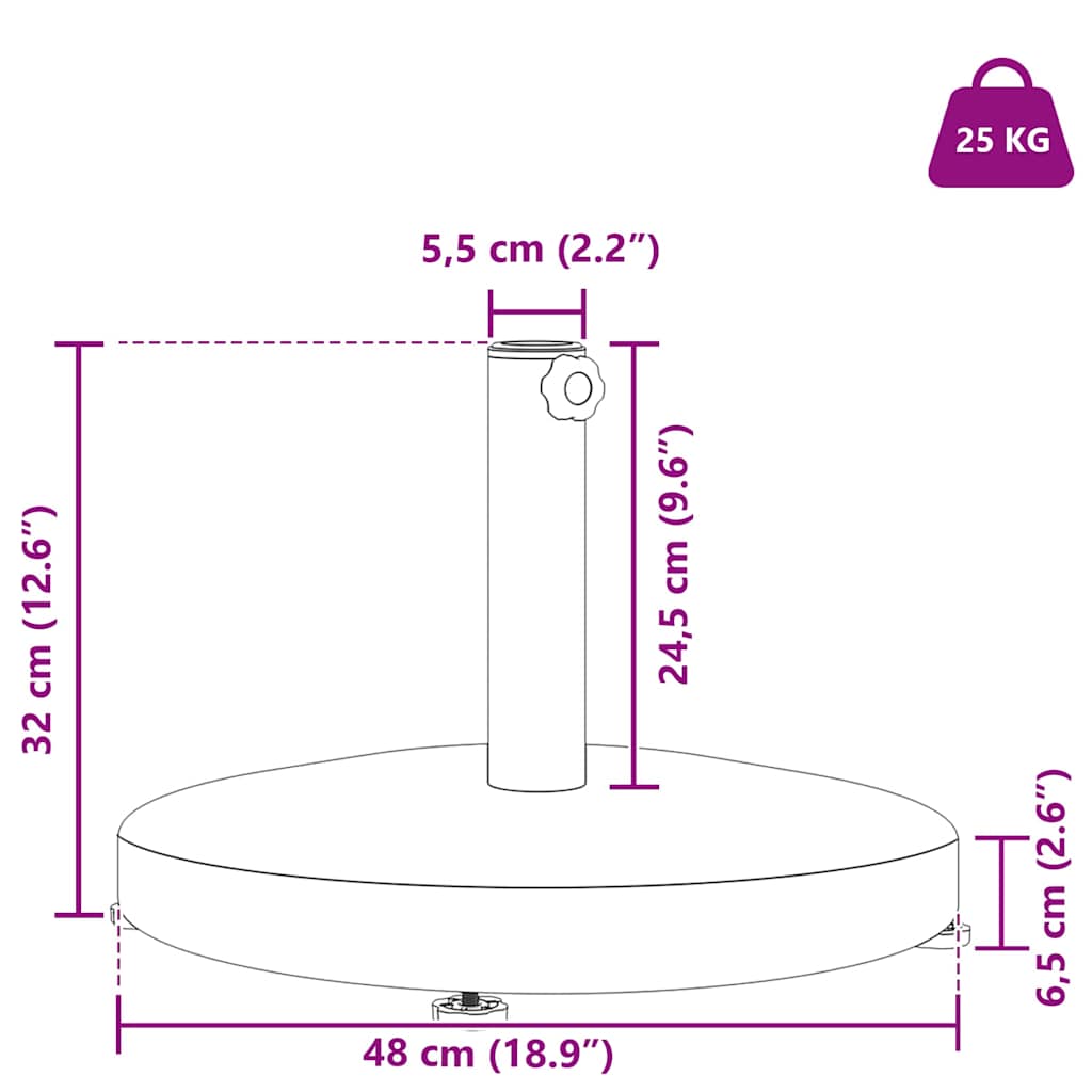 Baza za suncobran Tamno siva 48 x 48 x 32 cm