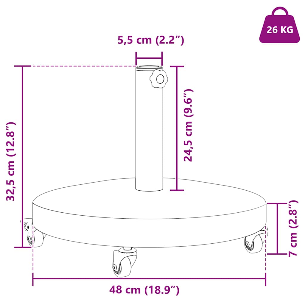 Baza za suncobran Tamno siva 48 x 48 x 32 cm