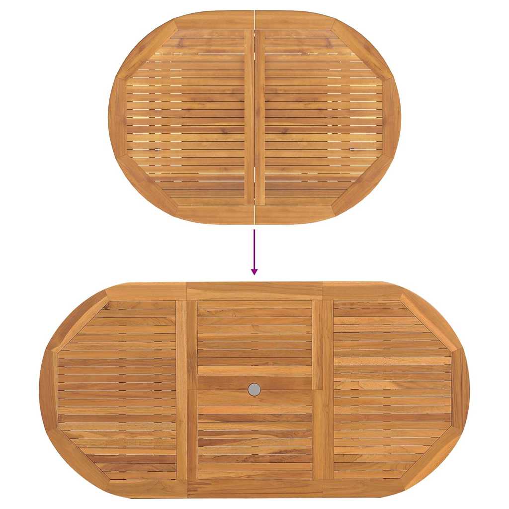Vrtni set za objed 5 pcs Smeđa Čvrsto teak drvo