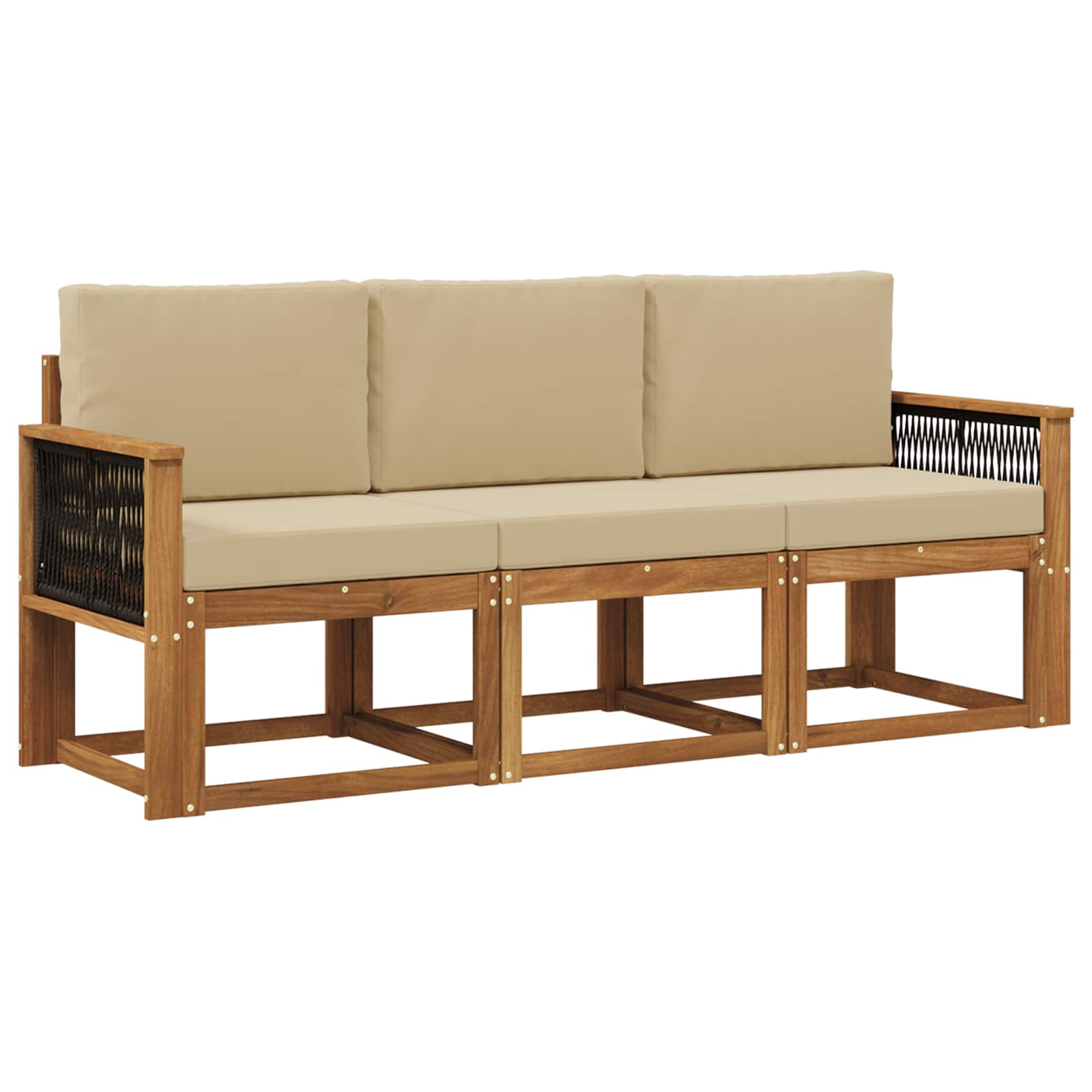 Set vanjskih sofa s jastukom 3 pcs Prirodna