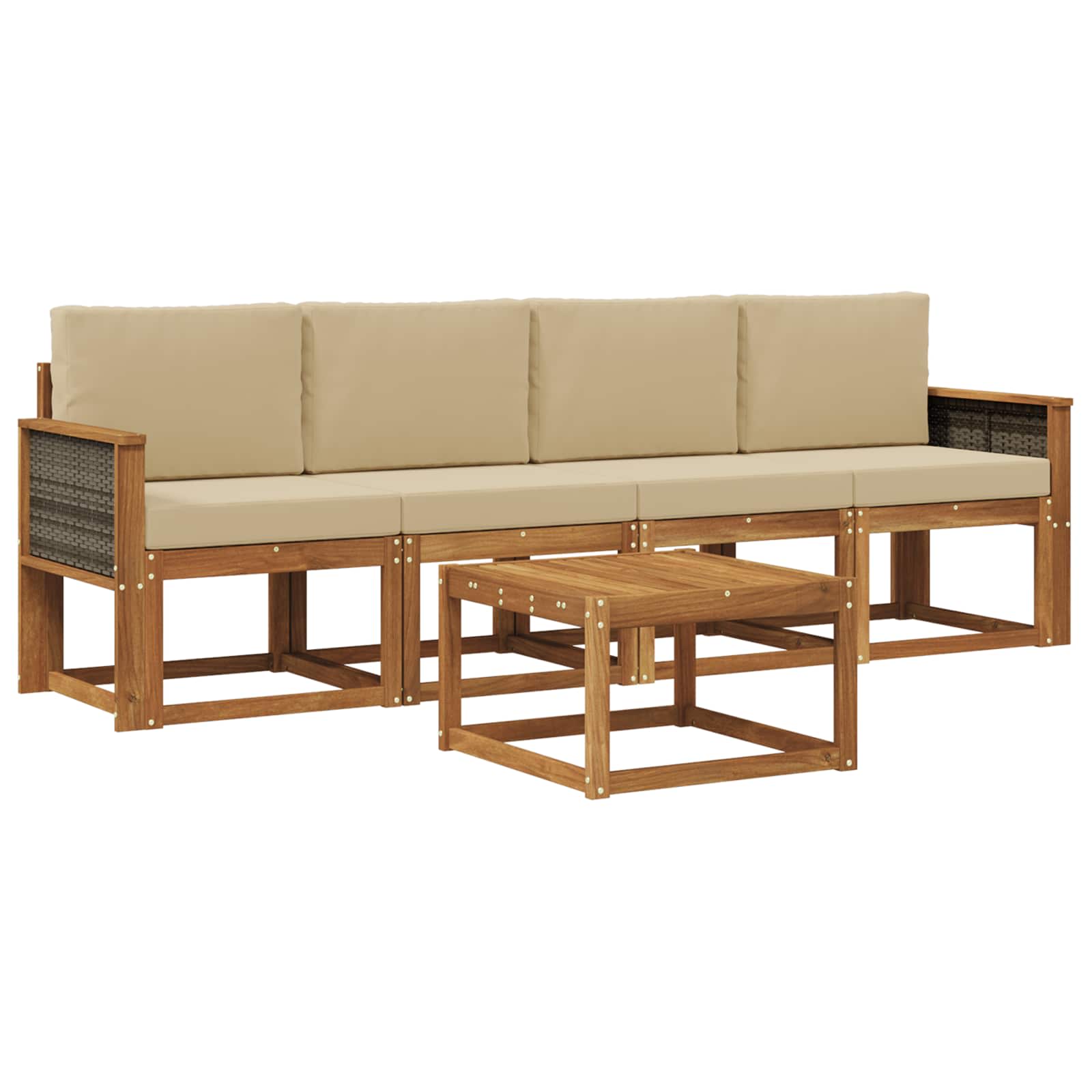 Set vanjskih sofa s jastukom 4 pcs Prirodna