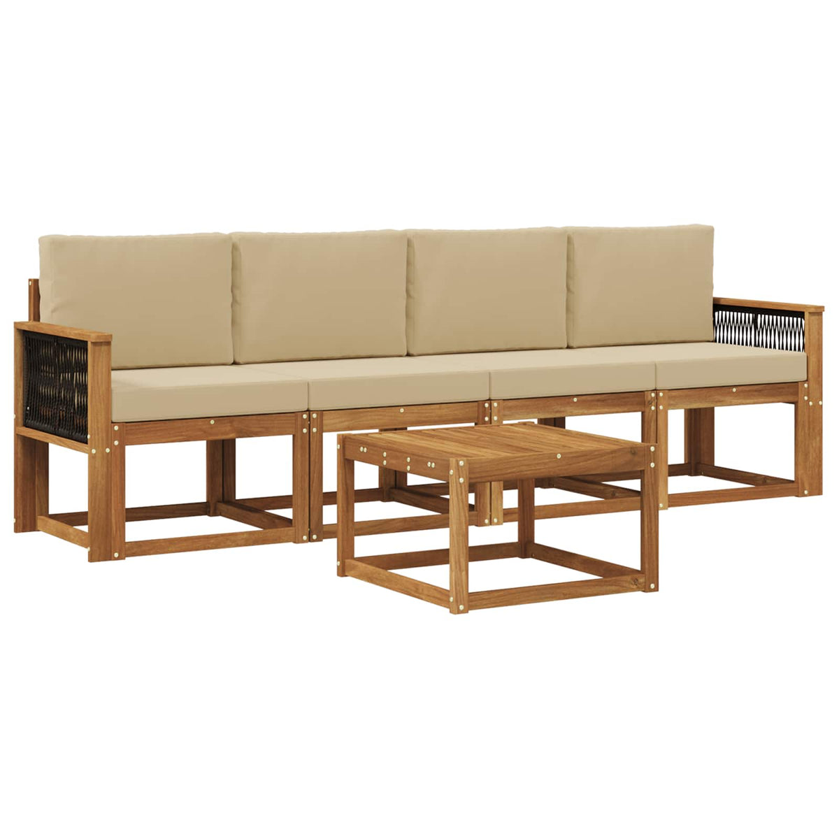 Set vanjskih sofa s jastukom 4 pcs Prirodna