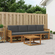 Set vanjskih sofa 5 kom. Prirodna i antracit Poliester Smeđa 59 x 59 x 37 cm