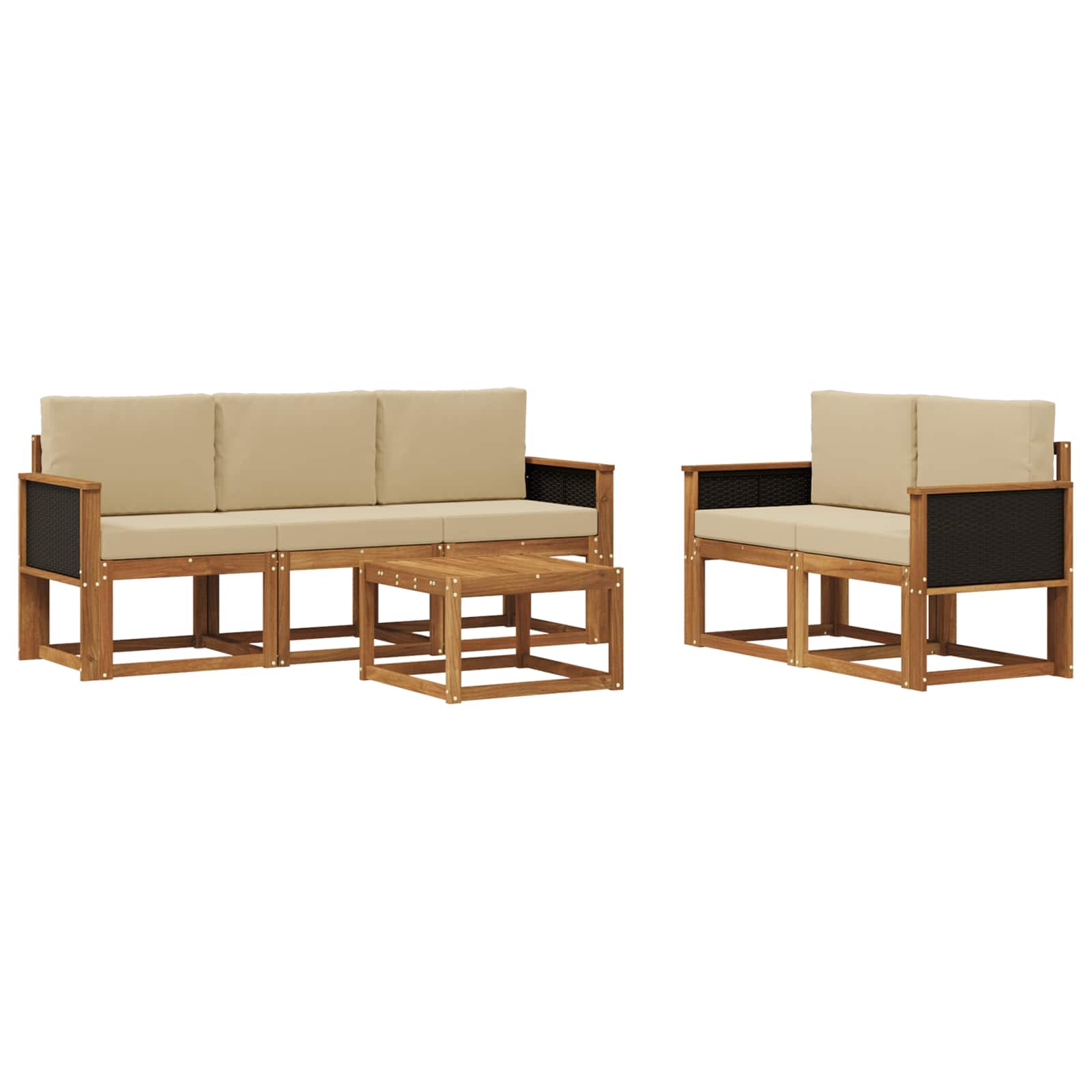 Set vanjskih sofa s jastukom 6 pcs Prirodna