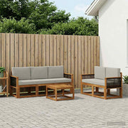 Set vanjskih sofa 6 kom. Prirodna i svjetlosiva