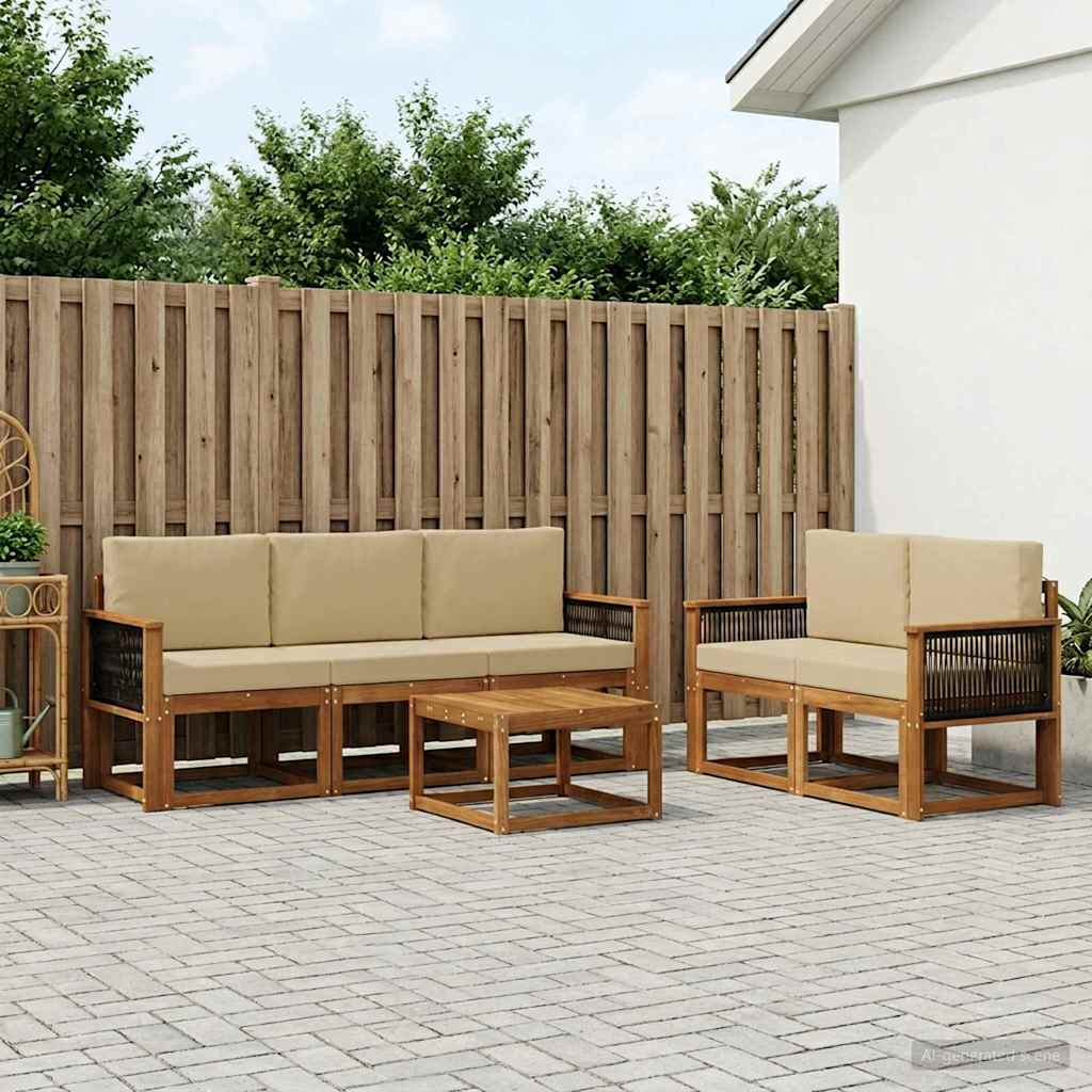 Set vanjskih sofa s jastukom 6 pcs