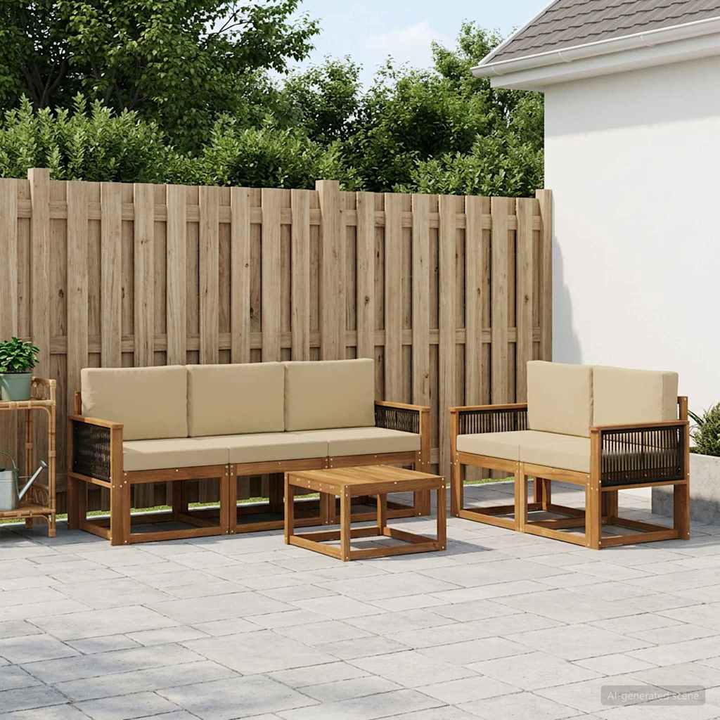 Set vanjskih sofa s jastukom 6 pcs