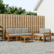Set vanjskih sofa 6 pcs Prirodna i svjetlosiva Poliester