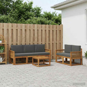 Set vanjskih sofa 6 pcs Prirodna i antracit Poliester