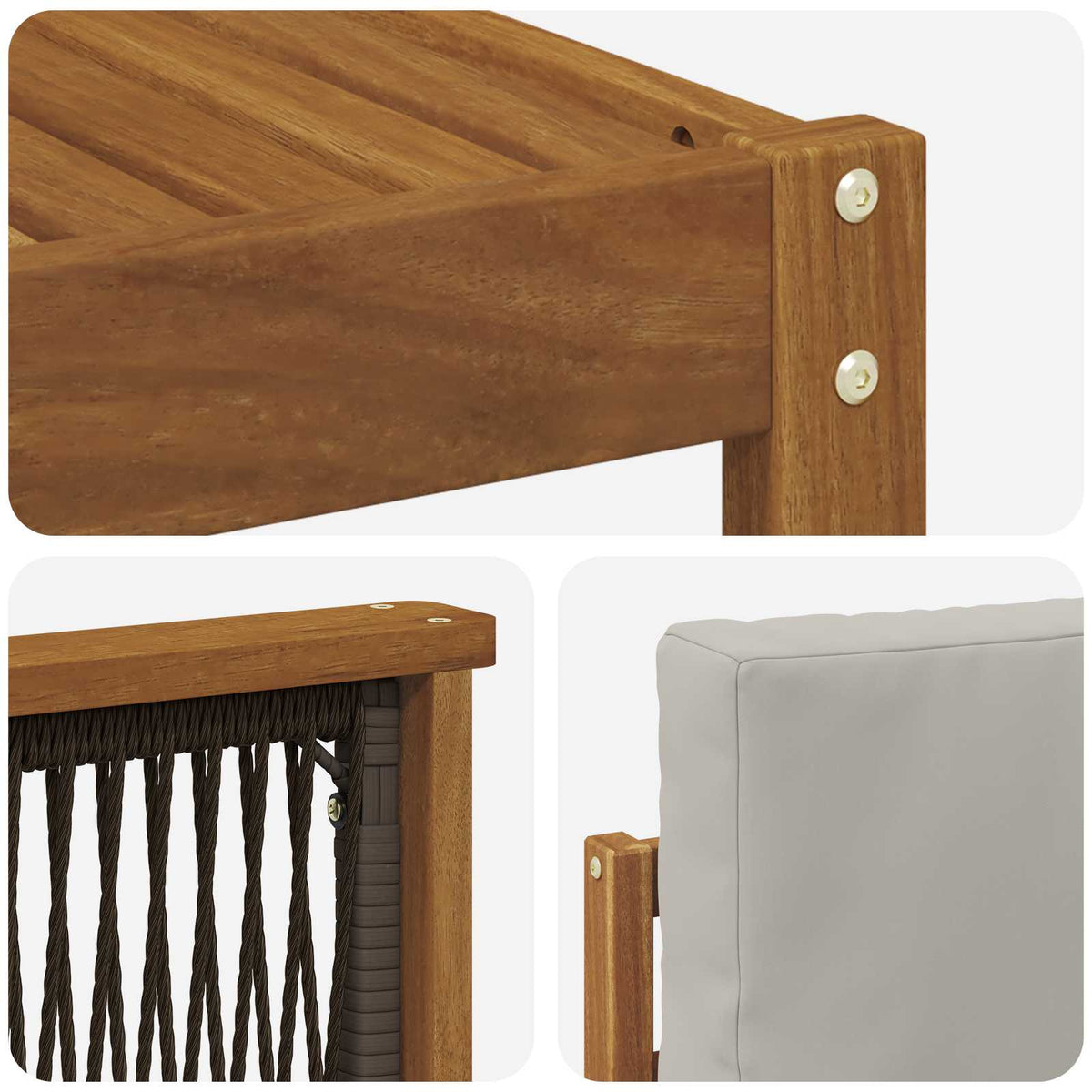 Set vanjskih sofa 6 kom. Prirodna i svjetlosiva